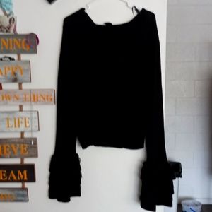 Forever 21 plus black bell bottom sweater